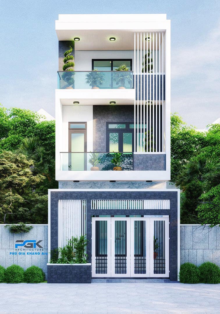 xây nhà ống 3 tầng phong cách hiện đại
