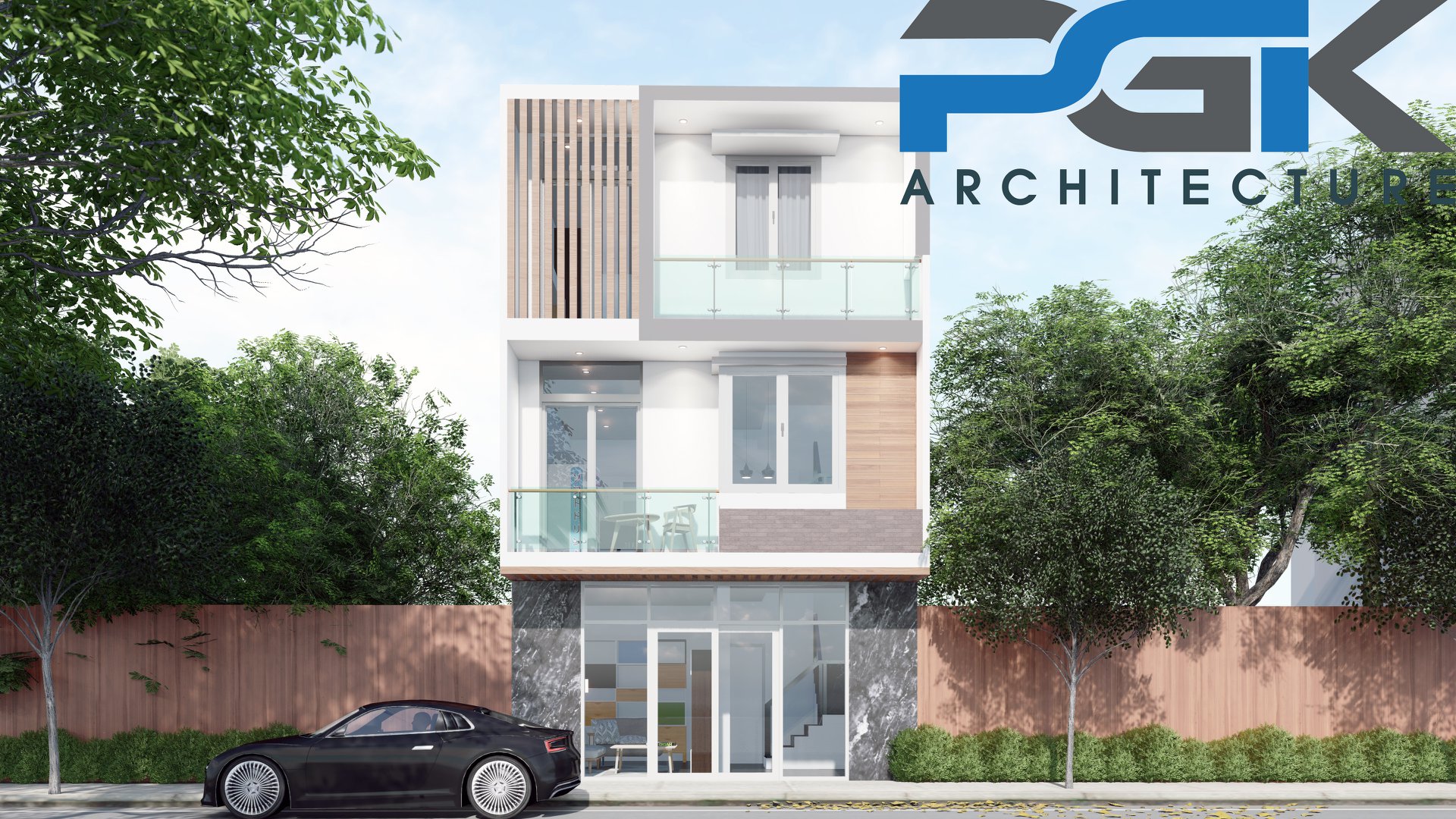 xây nhà ống 3 tầng phong cách hiện đại