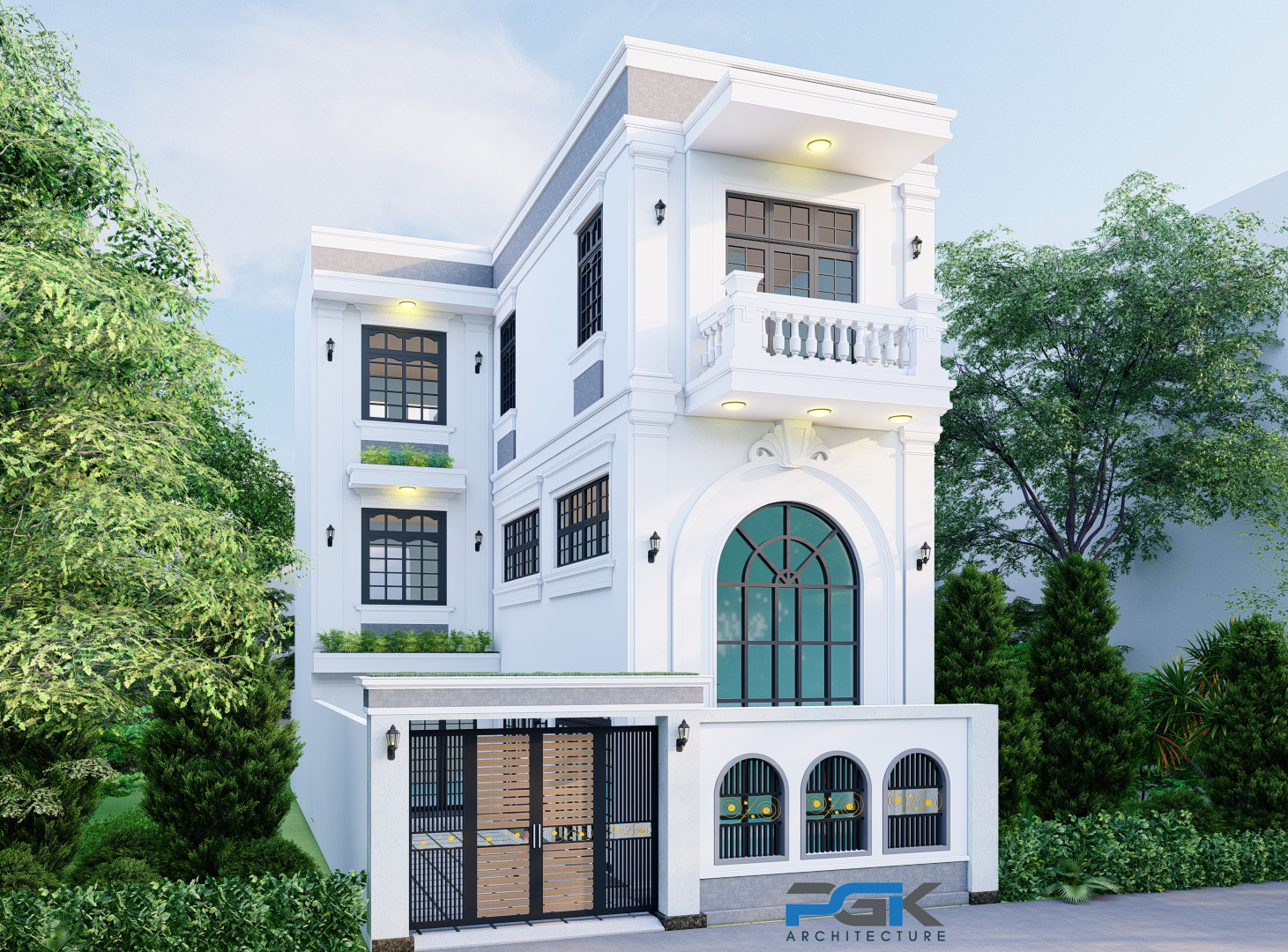 nhà phố 2 tầng tân cổ điển