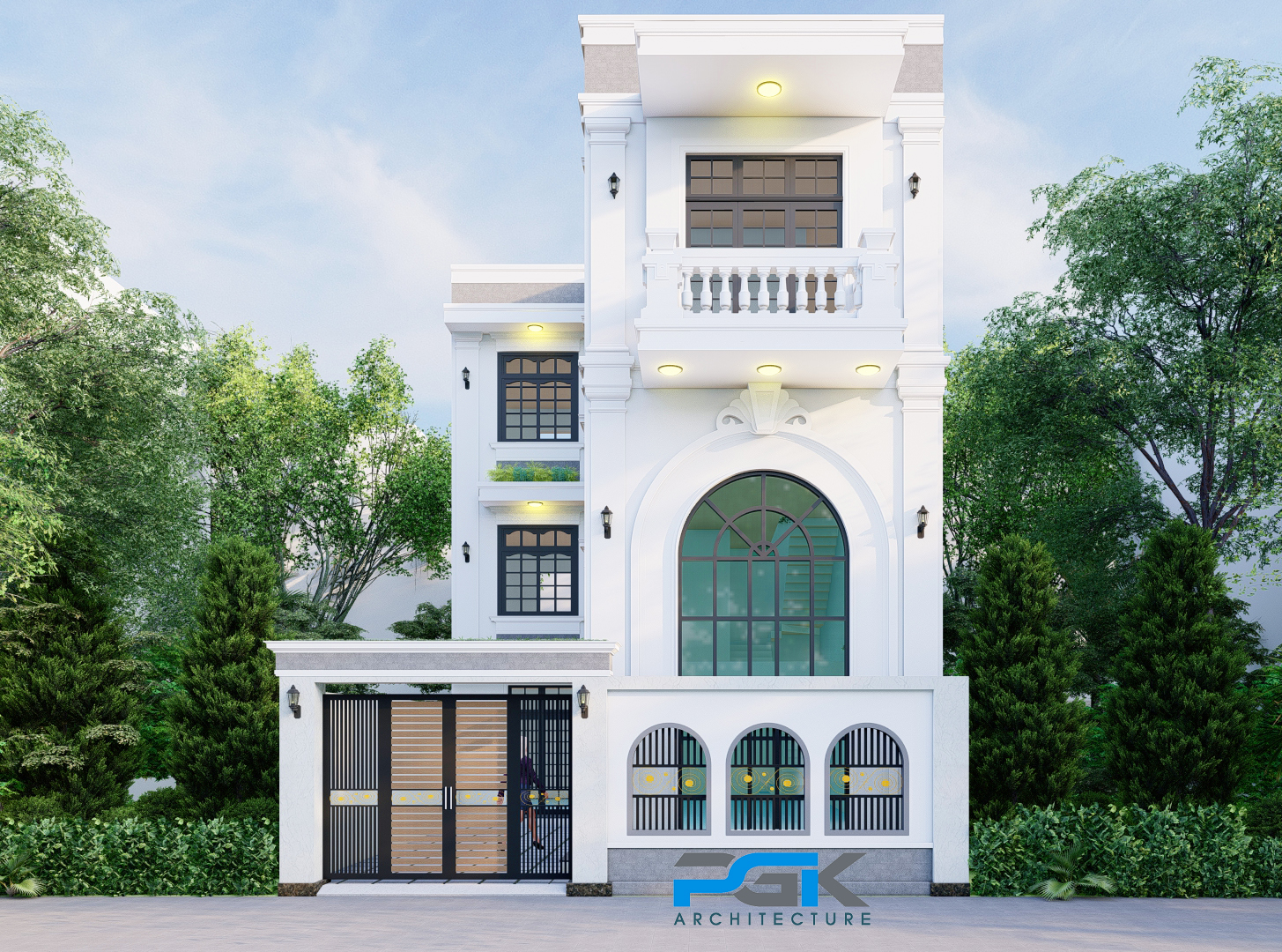 nhà phố tân cổ điển 2 tầng