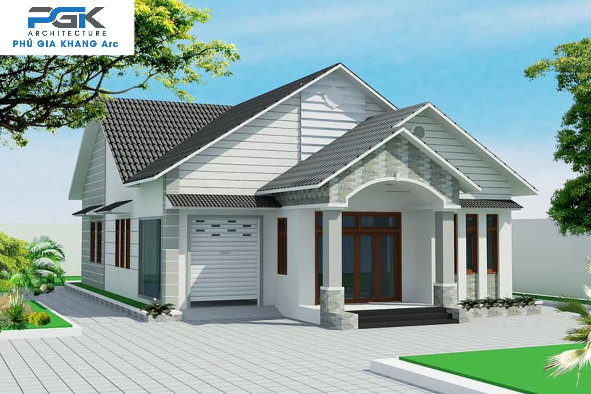 thiết kế nhà cấp 4 mái thái