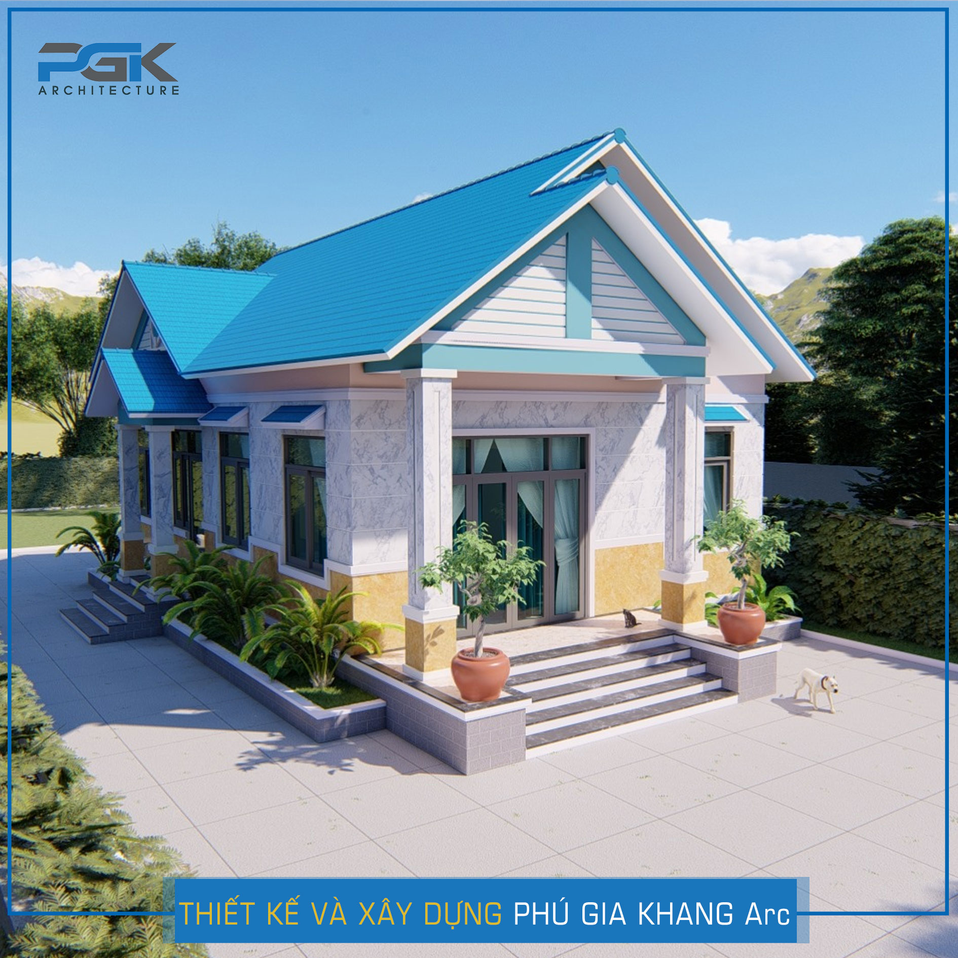 thiết kế nhà cấp 4 mái thái