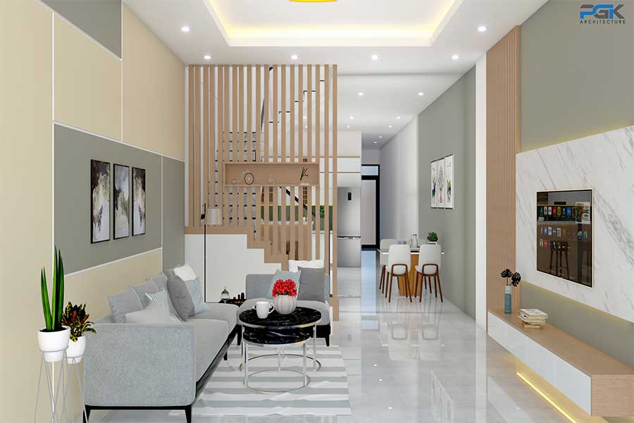 thiết kế nội thất phòng khách tại quảng ngãi