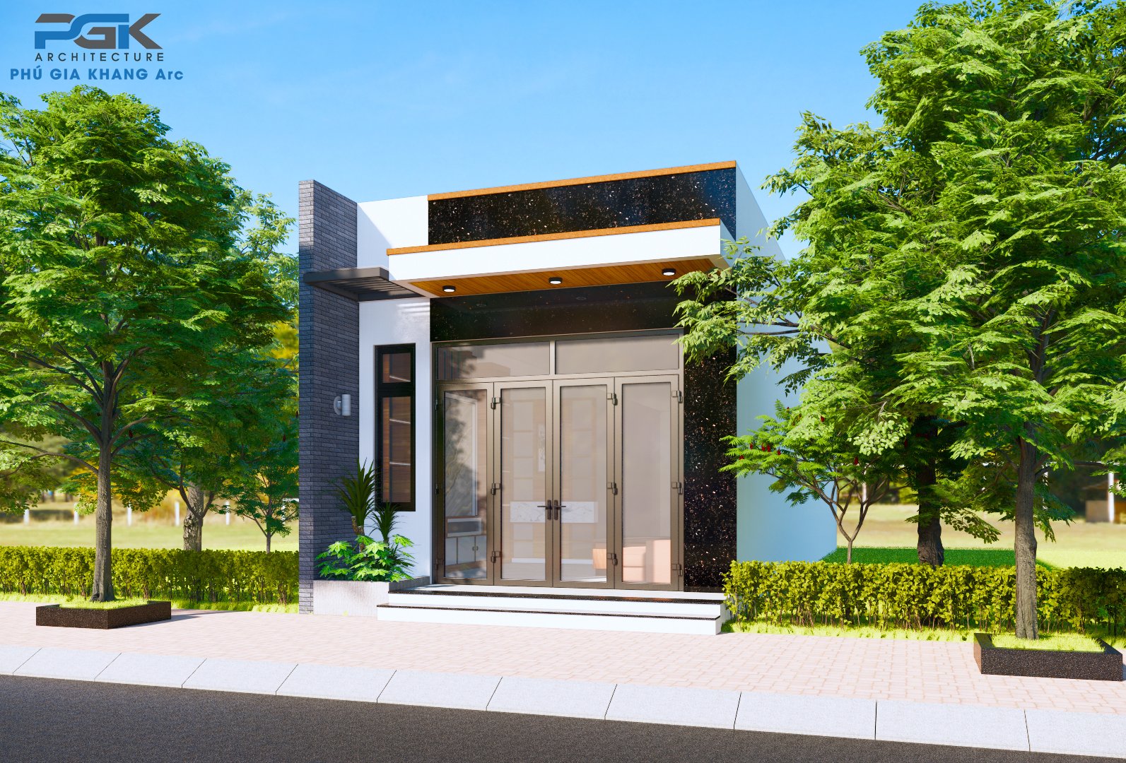 mẫu nhà phố 1 tầng