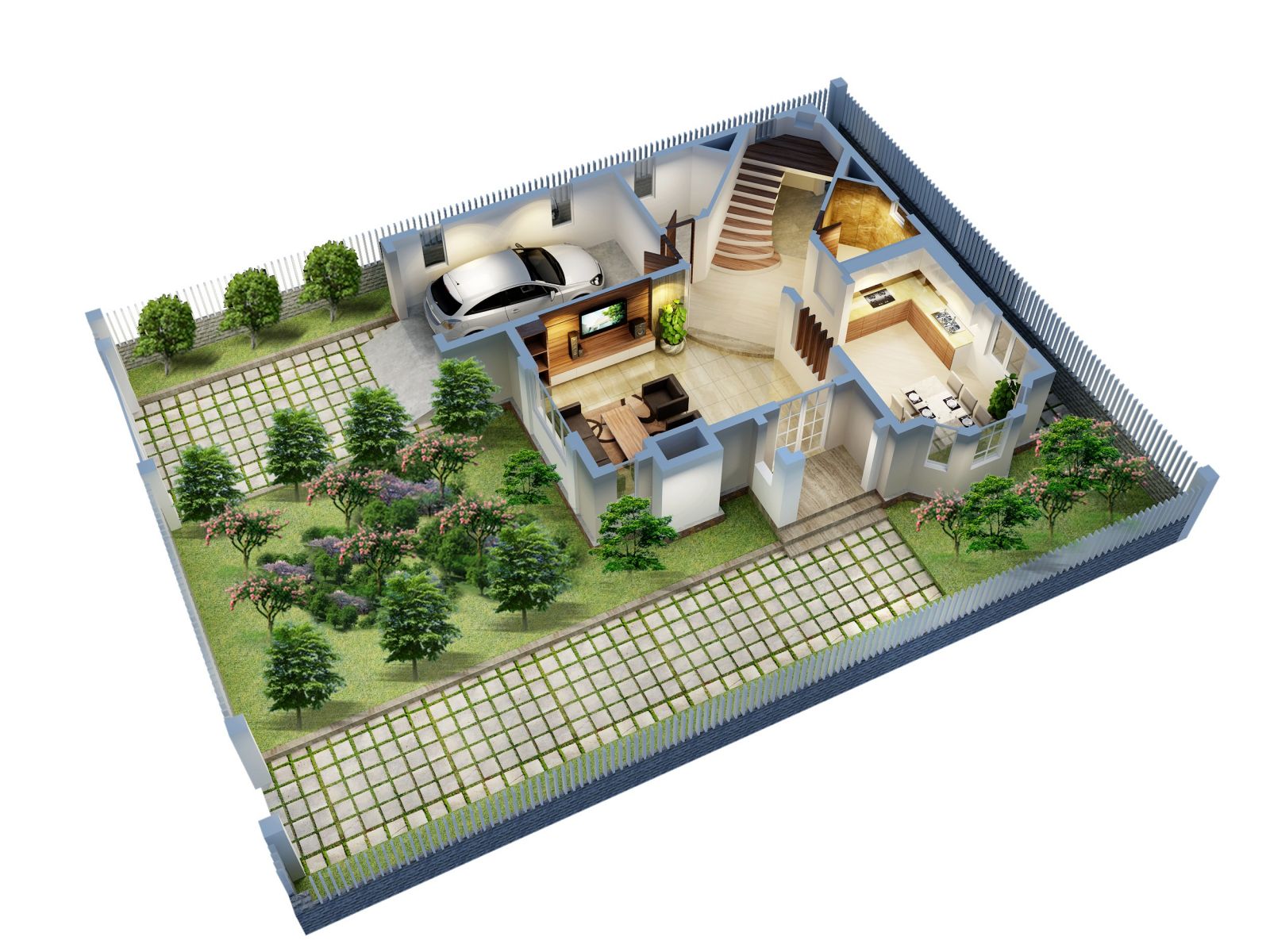 mẫu nhà biệt thự 2 tầng