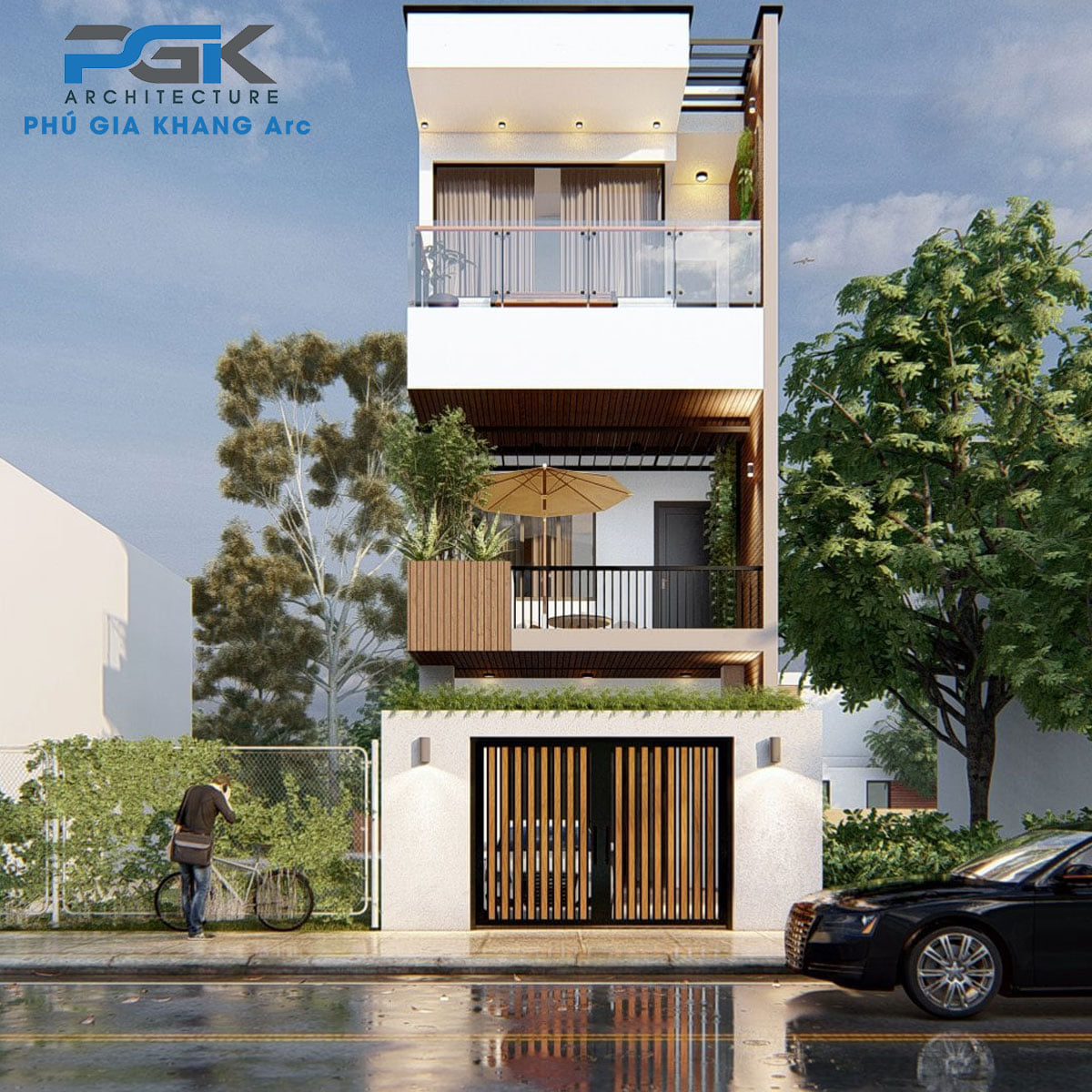 nhà ống 3 tầng phong cách hiện đại